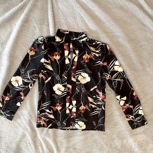 Floral Print Notch Neck Blouse